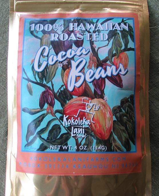 hawaiian  grown chocolate and roasted cocoa beans