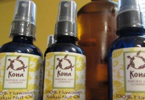 Close up of Kukui Nut Oil with Custom Scent - Kona Natural Soap Company